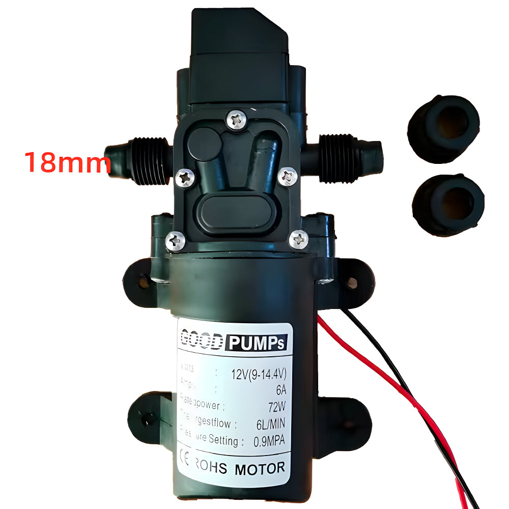 Mini Bomba de Água Sub-Mergivel, 130PSI, 6L/Min, 72W, DC 12V - Preto